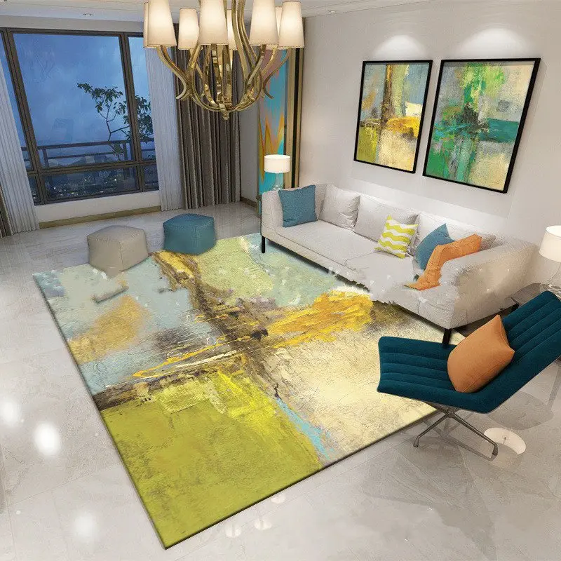 

80x120cm Nordic Series Ink Drawing style Carpet for Living Room Coffee Table Room Bedroom Mat Non-slip Floor Rug soft Home Decor