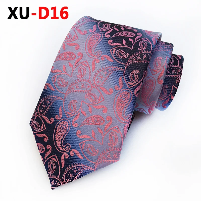Новые мужские модные галстуки Пейсли классические цветочные полосатые клетчатые жаккардовые галстуки деловые роскошные галстуки для свадебной вечеринки - Цвет: XU-D16