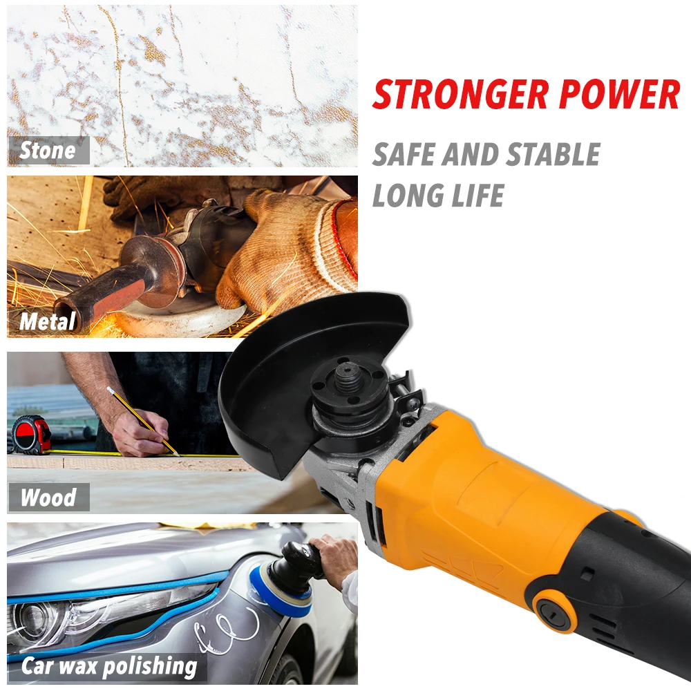 

800W 115mm Electric Angle Grinder Speed Metal Cutting Tool 220V EU Plug 360 Rotation Anti-slip