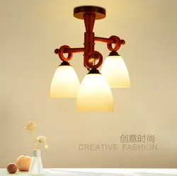 Современный причудливый ручной работы деревянный светодиодный подвесной светильник Элегантный Сельский стеклянный E27 светодиодный три