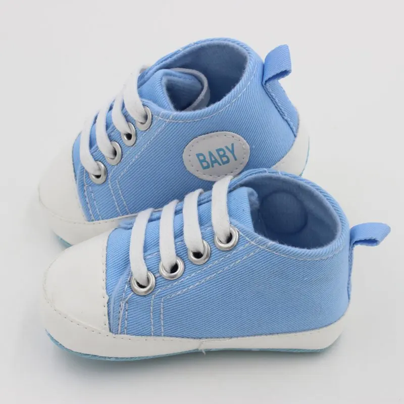 Classic Canvas Newborn Baby Boys Girls First Walkers Toddler Letter Print Soft Sole Anti-slip Solid Shoes