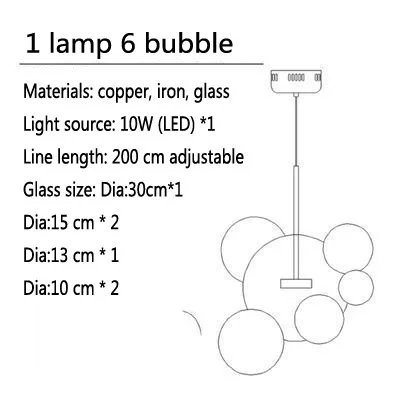 Современный простой прозрачный светодиодный подвесной светильник с круглым стеклом для внутреннего освещения, подвесной светильник для спальни, ресторана, декоративный подвесной светильник - Цвет корпуса: YY-PDA25-6