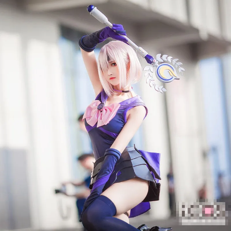

Anime cosplay 2019 Fate/Grand Order FGO Sailor suit Sailor Moon Mash Kyrielight Cosplay Costume girl jumpsuit A