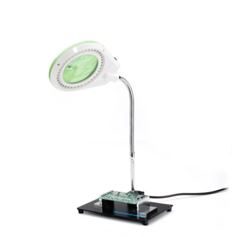

Standing Magnifier High Quality Desktop LED Magnifying Lamp 10X Manifying Lamp 40 LEDS+3 Colors+With Clip For Industry Repairing