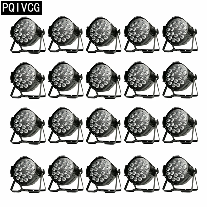 

20 pieces /18x12w rgbw 4in1 led par lights dmx512 professional stage dj flat par disco