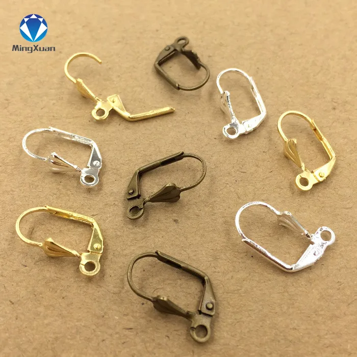 

MINGXUAN 50pcs 10x17mm Three color French Stud Earring with DIY earring Jewelry findings C605