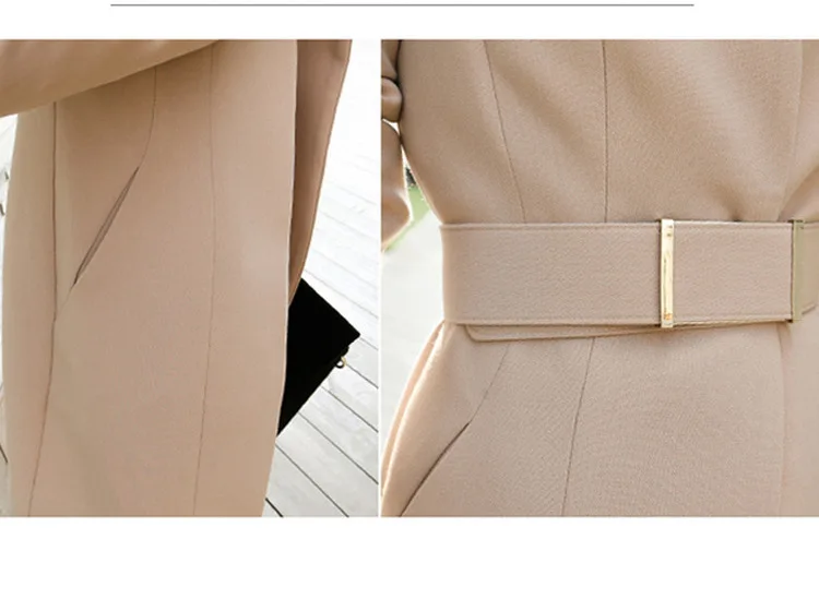 Осенние новые модные длинные костюм женский пиджак slim для похудения профессиональный Комбинезоны из двух Костюм из нескольких предметов