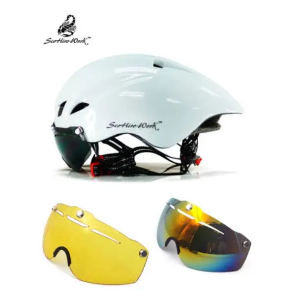 Велосипедный шлем с очками 4 цвета сверхлегкий MTB дорожный велосипедный шлем 57-61 см взрослые Goggleses Casco Ciclismo Черный Синий - Цвет: 6