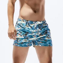 Быстросохнущие дышащие плавки, брюки, одежда для плавания, шорты, облегающие, с принтом кокосовой пальмы, для пляжа