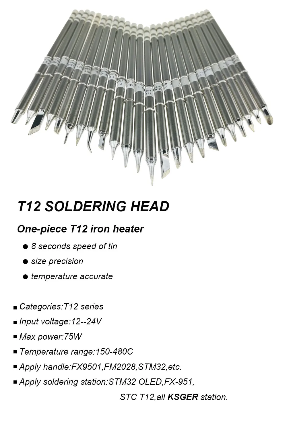 KSGER T12-KF, электронные ПАЯЛЬНЫЕ НАКОНЕЧНИКИ, ПАЯЛЬНЫЕ НАКОНЕЧНИКИ, сварочные инструменты, 220 В, 70 Вт, FX-951 паяльная станция 200c-450c