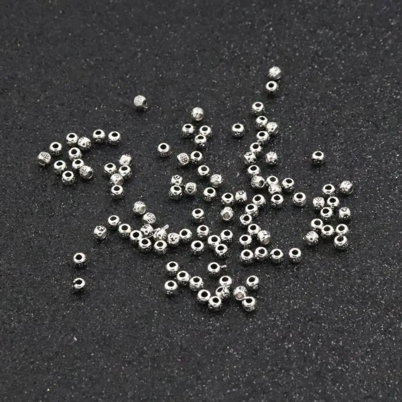 100Pcs Size 2.5mm Hole 1.5mm Antique Color Loose Spacers Metal Sead Beads For Jewelry Making Handmade Bracelet DIY Accessories | Украшения