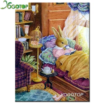 

YOGOTOP Diy Diamond Painting Cross stitch kits rabbit sleeping Handicraft Needlework 5D Square Mosaic Diamond Embroidery CV126