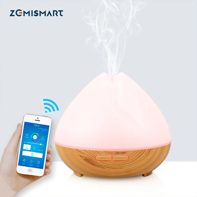 Diffuseur D'huile Essentielle D'aromathérapie Intelligent, Humidificateur D' air, Wifi 500ml, Connecté Avec Tuya, Alexa Et Google Home Avec 7 Couleurs  De Led - Humidificateurs - AliExpress