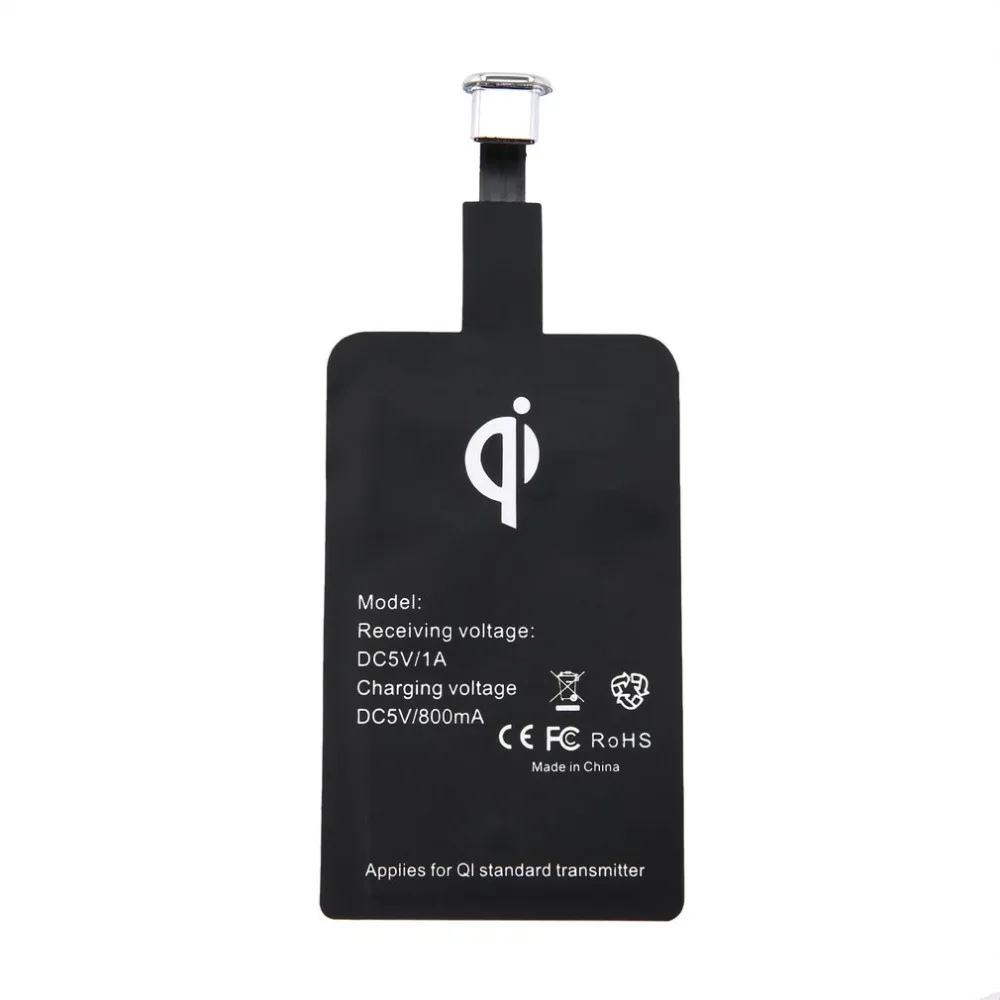 

Qi Wireless Charger Receiver Portable TYPE C Port Lightweight Ultra Thin Charging Adapter Pad Coil Universal for Samsung/iPhone