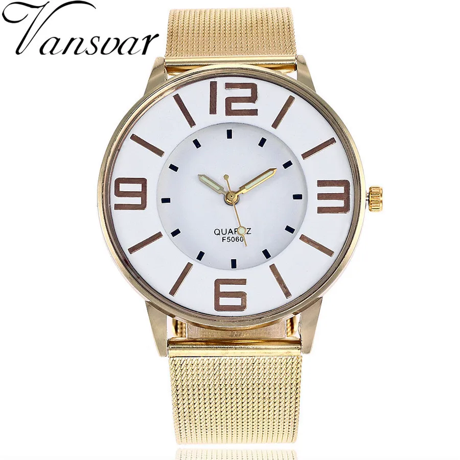 casual quartz stainless steel band marble strap watch analog wrist watch