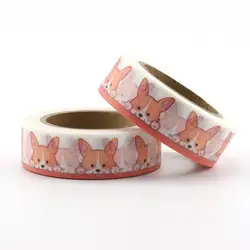 1X DIY японский Бумага розовый кролик васи ленты Бумага маскировки клейкие ленты декоративные наклейки канцелярские ленты 1,5 см * 10 м