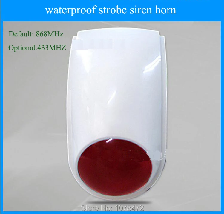

868MHZ strobe siren,433 siren for our 433MHalarm system,standalone flash&light siren alarm whistle for 868MHZ alarm system
