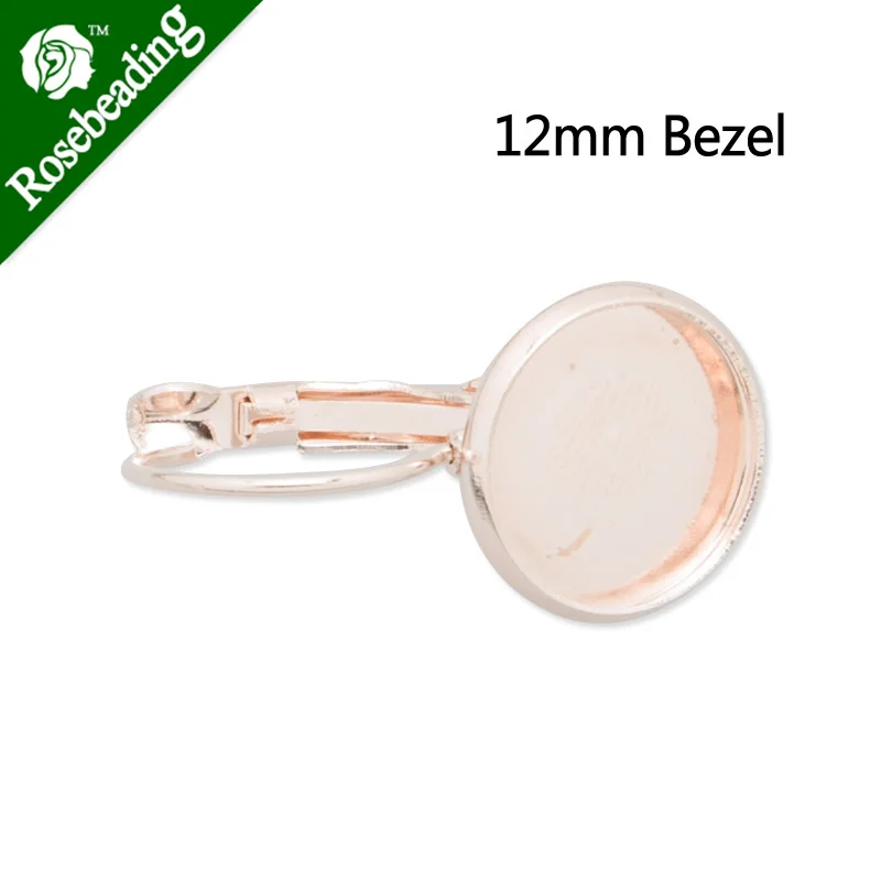 

2014 new,Rose Gold plated French Lever Back Earrings Blank/Base,fit 12MM glass cabochons,buttons,sold by 50pcs/lot