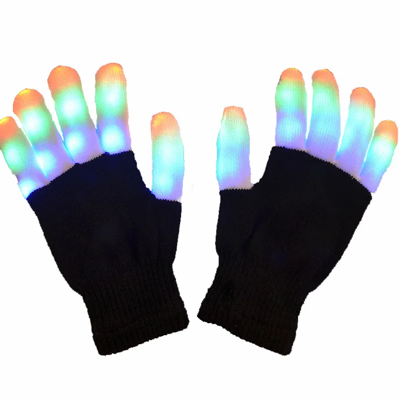 Светодио дный светодиодные мигающие перчатки красочные вспышки палец свет перчатки Рождество Хэллоуин вечерние украшения новинка игрушки