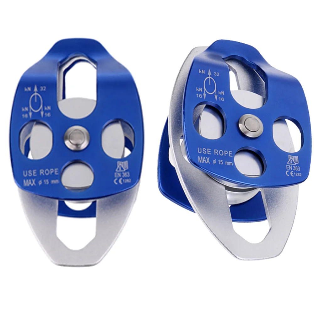 Tanie 2PC 32KN huśtawka wspinaczka podwójne koło pasowe do speleologii wspinaczka skałkowa Rappelling Rescue przeciąganie Sheaves spelening Rescue holling System