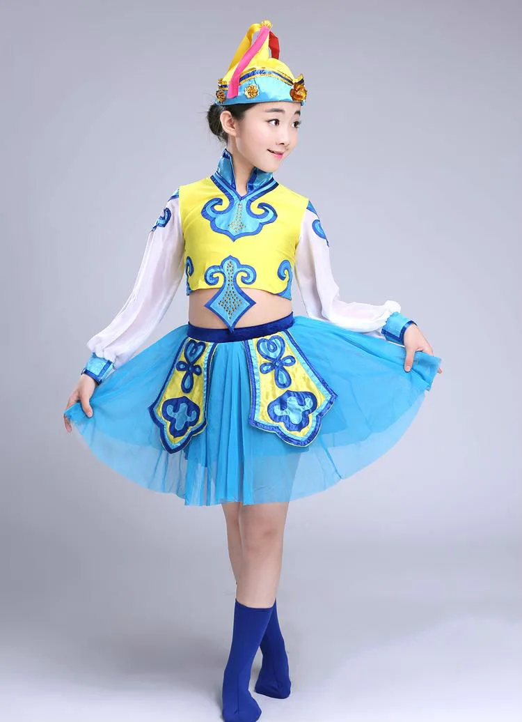 Girls Mongolia font b Clothing b font Hmong Clothes font b Chinese b font Folk Dance