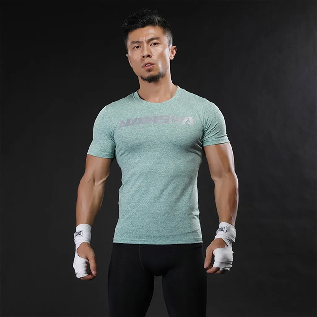 Men/'s Compression Tops Athletic Running Training Gym T-shirts Dri fit Base Layer