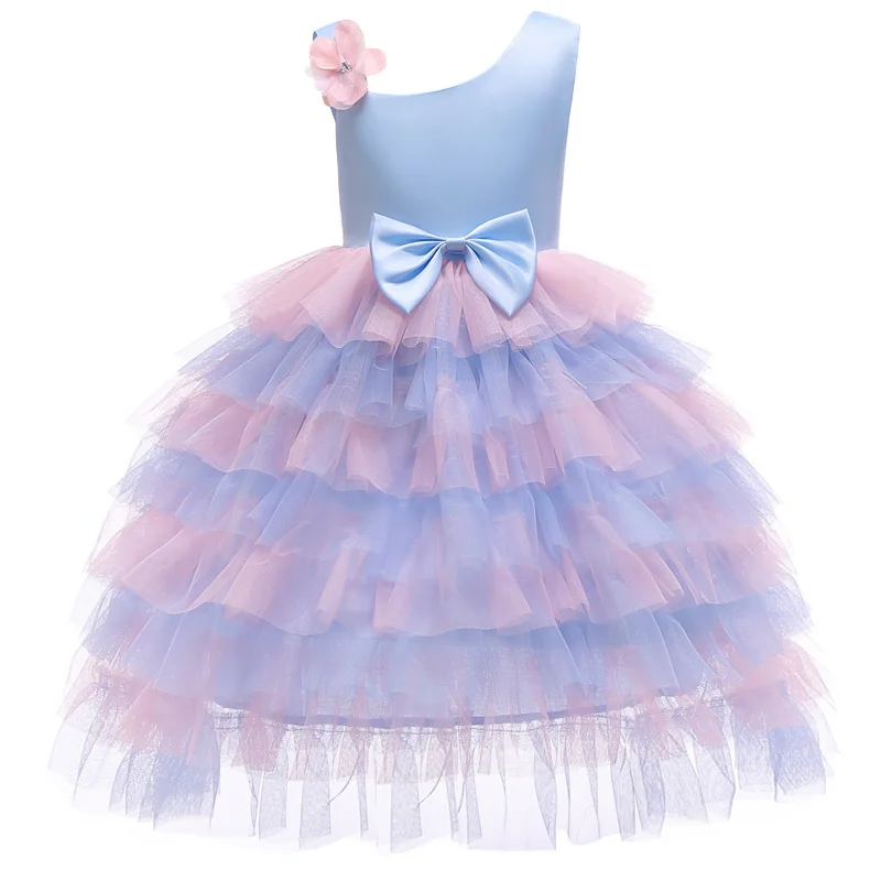 

Elegant Princess Baby Girls party Dress for Wedding Mesh Bow shoulder Kids Dresses for Toddler Girl Children Christmas Clothing