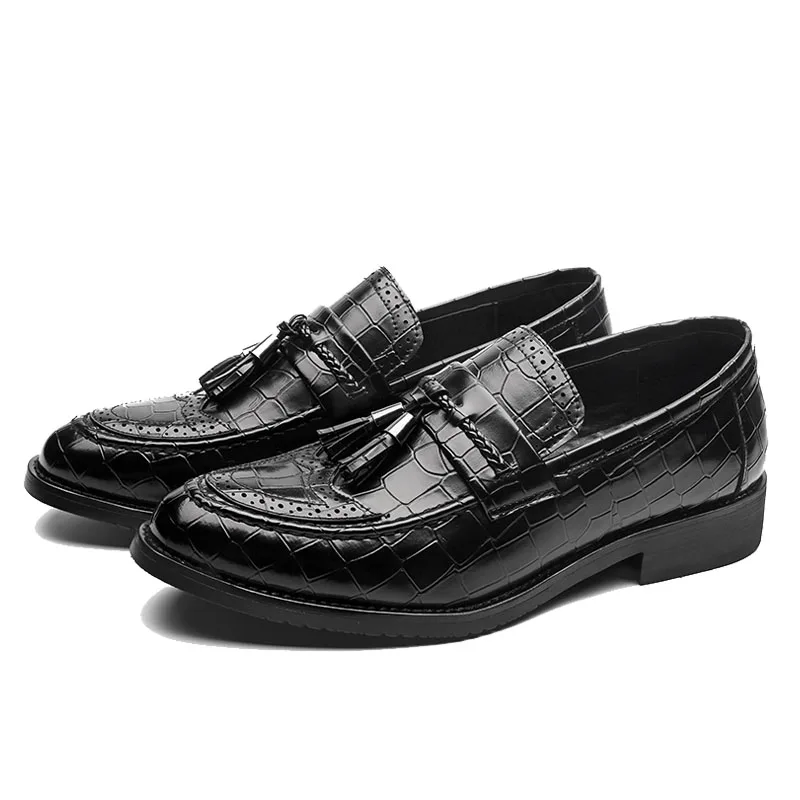 Jack Willden бахрома скольжения на Для мужчин повседневная обувь лоферы с кисточками Обувь из искусственной кожи Для мужчин Аллигатор обувь для Для мужчин Мужская обувь