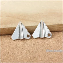 70 piezas Vintage encantos avión de papel colgante plata antigua Fit pulseras collar DIY Metal joyería fabricación 20135