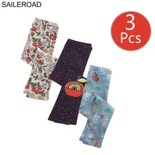 SAILEROAD/3 предмета; легинсы с принтом животных для девочек; хлопковые леггинсы для малышей; Fille; детская одежда; детские леггинсы для девочек; брюки
