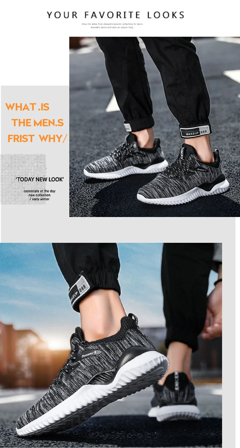 VESONAL/дышащие кроссовки Flyknit; мужская повседневная обувь для взрослых; сезон лето-осень; Мужская обувь для бега; прогулочная обувь; большие размеры 39-47