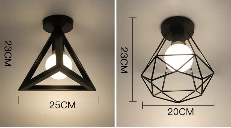 Artpad простые черные белые кухонные потолочные светильники металлическая клетка для птиц Алмазная винтажная потолочная лампа для гостиной ванной комнаты декор для прохода