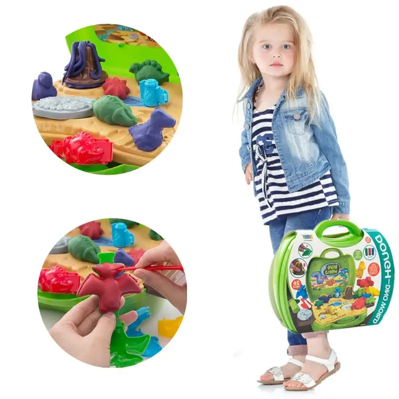 

Clay Dinosaur Toys Set Magic Modeling Clay 26 Pieces Safe & Non Toxic 3D Dinosaur Figures Kids Boys and Girls Age 3-12 Years Ol