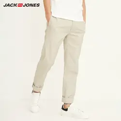 JackJones для мужчин хлопок эластичный стрейч сплошной цвет свободный крой для отдыха обтягивающие мужские брюки Fit Модные мотобрюки мужской E