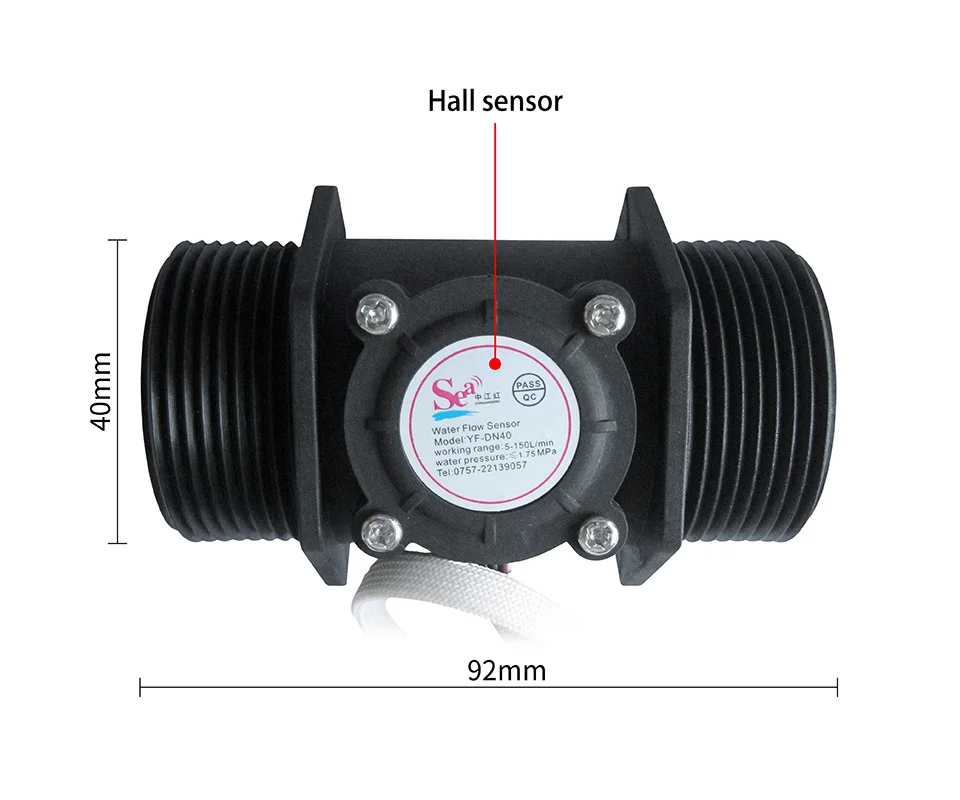 DN40/50 G1.5/2 дюйма датчик расхода воды турбинный расходомер Холла расходомер контроль расхода промышленный расходомер