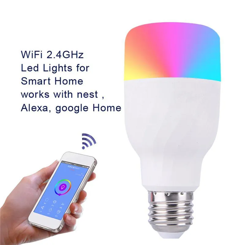 Умная лампочка WIFI Пульт дистанционного управления с поддержкой Alexa Google домашняя