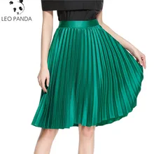 Женская юбка миди серебристого цвета, высокая талия, летняя, повседневная, гладкая, плиссированная, вечерние, для клуба, для девушек, Saia Fenimias LXT312