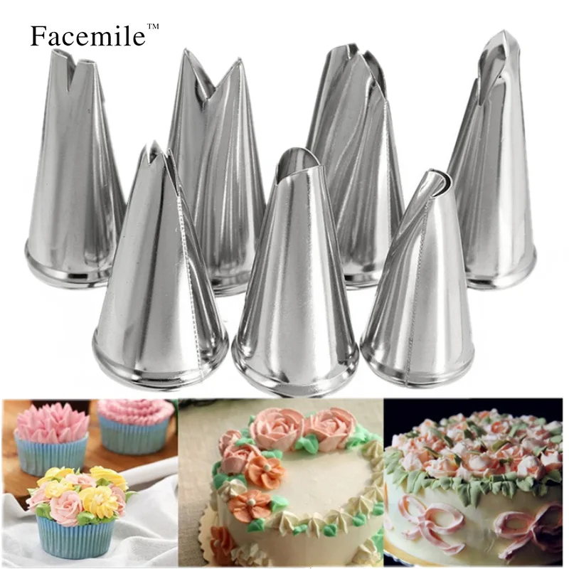 Buy 7Pcs Leaf Nozzle DIY Cake Baking Tools Stainless