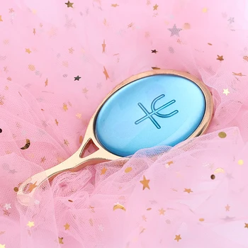 

Sailor Moon Makeup Hand Vanity Mirror Princess Mini Make-up Blue Crystal Mirror Symbol Makeup Hand Mirror Gift with Pink Bag