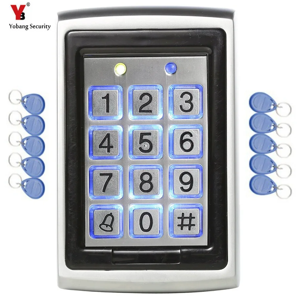 YobangSecurity RFID карта дверной замок клавиатура контроля доступа с водонепроницаемой бесконтактной наружной дверной контроль Лер+ 10 шт. RFID карта