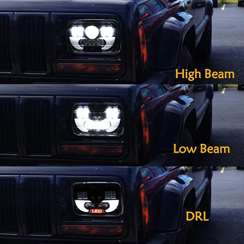 FADUIES Pair 5X7 inch 55W H4 LED Replacement For Sealed Beam With DRL 7x6 inch headlamp For truck FLD 50 60 70 80  (9)