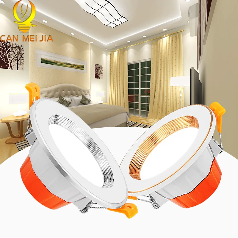

CANMEIJIA LED Downlight Dimmable 5W 9W 220V Down Light Round Recessed Lamp Led Spot Light Downlights Bedroom Home Warm White