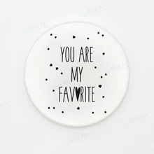 Скандинавский стиль любовь цитаты черный белый милый дизайн сердца керамические подставки под стаканы подарки для детей креативный кухонный дополнительный коврик коврики