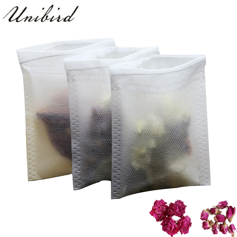 Unibird 100 шт./компл. одноразовые нетканые ткани Чай сумки сито для специй с заварочной струнной уплотнение фильтр Бумага для травы