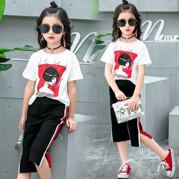 

Children Clothes 2020 Summer Girls Clothes Cartoon T-Shirt + Pants Outfit Kids Girl Sport Suit Girls Short Sleeve Clothing Sets