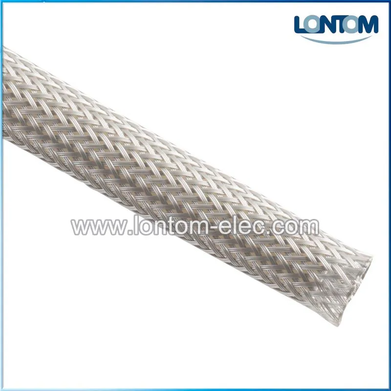 Gray PET braided sleeving cable sleeve