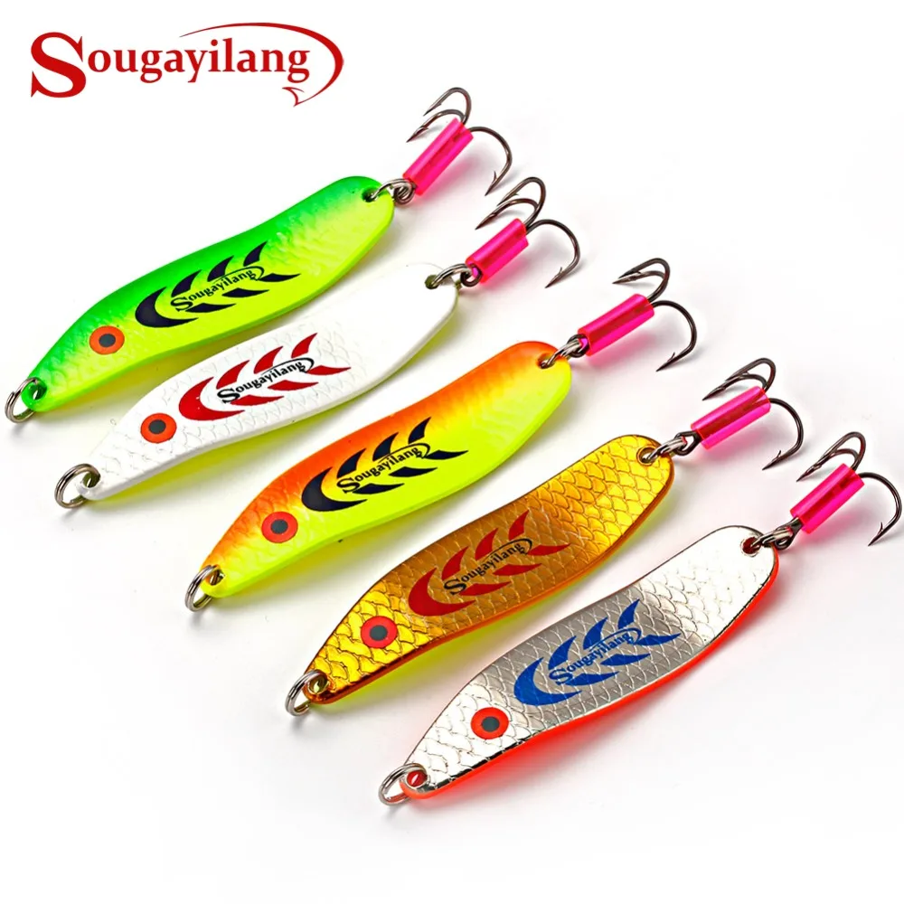 

Sougayilang Metal Spinner Spoon Fishing Lure Hard Fake Lure Bait Jig Head Wobblers Lure Popper Artificial Bait Fishing Lure