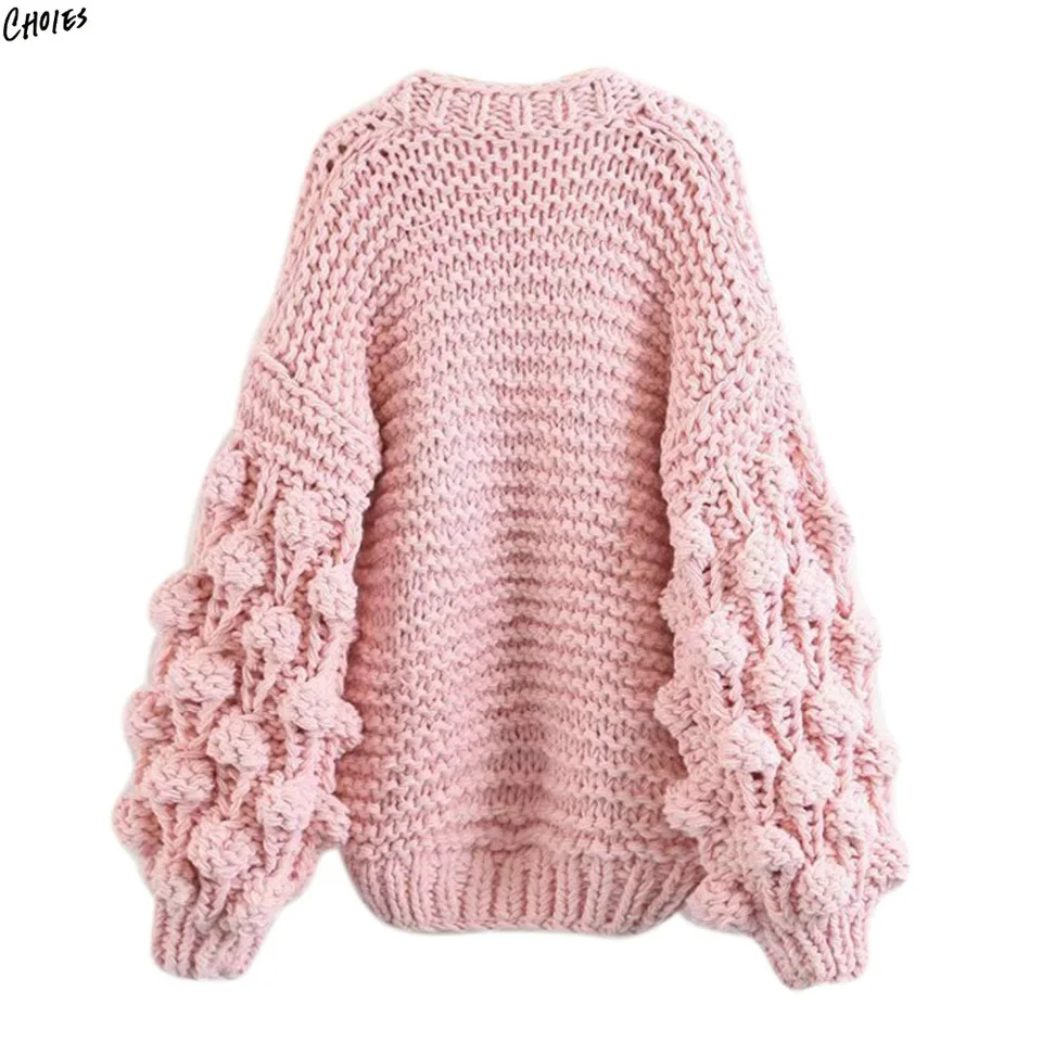 2 Colors Bobble Stitch Long Sleeve Oversized Cardigan Women 2 Colors Bobble Stitch Long Sleeve Oversized Cardigan Women