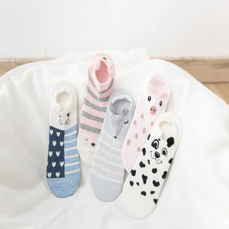 1 Pair Women Japan and South Korea Spring Summer Women's Socks Creative Cotton Leisure Cartoon Pattern Female | Женская одежда