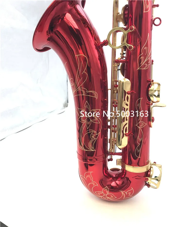 

BULUKEhigh quality Red tenor saxophone STS-54 Gold keys sax music instrument Saxophone with good tone and intonation